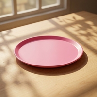 Assiette à salade ronde en plastique moderne de 9 pouces, écologique et personnalisable pour la restauration rapide