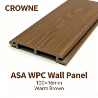 Panneau mural extérieur en WPC ASA noir résistant aux intempéries 100x16mm, parement ignifuge pour mur extérieur, maison moderne