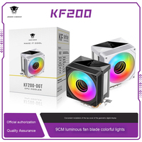 Ventilateur de bureau silencieux Jungle Leopard KF200 avec affichage numérique, LED RGB 9 cm, roulement fluide, débit d'air 34 CFM, deux tubes en cuivre
