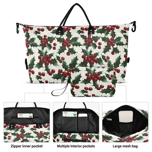 Sac de sport de luxe matelassé personnalisé motif cerise, nouvelle mode, multi-poches, pour fitness, voyage et trousse de toilette - Product Image 2