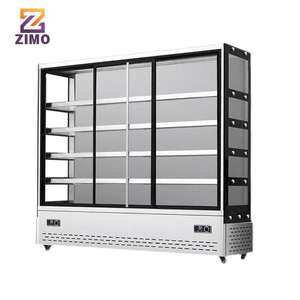 Exhibición comercial de frutas y verduras frescas, refrigerador de supermercado, congelador de exhibición vertical de bebidas de tipo abierto - Product Image 4