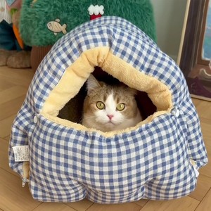 Cat <b>bed</b>/cat house, warm and cozy in winter, plush and thickened, removable and washable pet <b>bed</b>. - Product Image 4