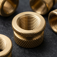 Inserts filetés en laiton sur mesure, usinés CNC, haute précision, polis, résistants à la corrosion, pièces de fixation haute résistance