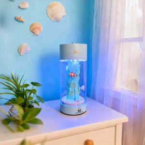Lámpara LED recargable fácil de llevar Ocean Coral Reef, luz nocturna de acuario con <span class=keywords><strong>pez</strong></span> <span class=keywords><strong>payaso</strong></span>, tema marino de verano decoración del hogar regalo - Product Image 2