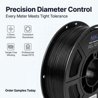 Filament d'imprimante 3D PETG Premium 1,75 mm, tolérance surveillée par laser, résistant aux produits chimiques, stable aux UV, pour impression FDM, industriel, NOIR
