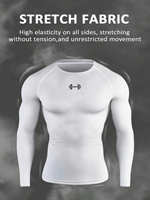 OEM/ODM T-shirt de sport décontracté uni à séchage rapide pour hommes, vêtements de musculation, compression élastique, manches longues, vêtements de sport pour l'entraînement
