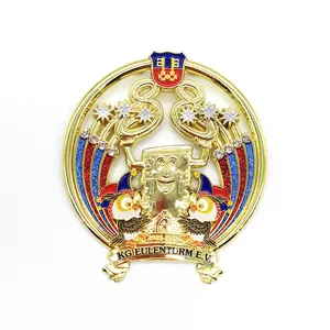 Custom Russian Medal with Ribbon Manufacturer Custom Design Zinc Alloy Metal Logo Gold Color Plating Medal Maker