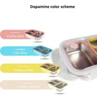 Boîte à lunch en acier inoxydable 316 à 3 compartiments, couleurs, pour étudiants, employés de bureau, portable, compatible micro-ondes
