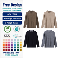 Maßgefertigter Herren-Zopfmusterpullover mit Rundhalsausschnitt aus Reiner Wolle mit Faux-Layered-Kontrastbesatz Warm OEM ODM Direkt vom Hersteller Private Label