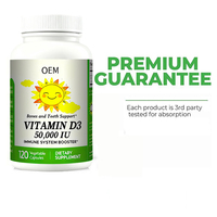 OEM Vitamine D3 Supplément Hebdomadaire Dents Osseuses Soutien Immunitaire Capsules Vegan Vitamine Soleil Aucune Réfrigération Nécessaire