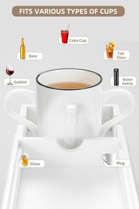 Plateau de canapé, grand plateau porte-gobelet en bambou pour canapé avec rangement caché, accoudoir de canapé portable anti-fuite pour boissons et collations - Product Image 2