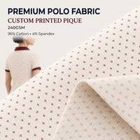 Tela de Piqué de Algodón con Rayas Heritage, 240 g/m², Tejido de Ojo de Pájaro, 96% Algodón, 4% Elastano, Personalizable con Estampado Premium para Niñas y Niños