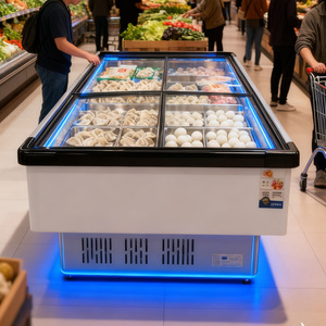 Congélateur horizontal à îlot combiné commercial à température unique pour l'affichage des aliments congelés, îlot de congélation - Product Image 2