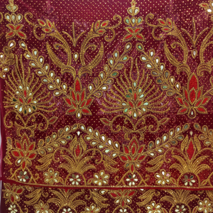 Foulard africain de style traditionnel, orné de perles faites à la main, motif George 3D, respirant, écologique, en tafetas, accessoire vestimentaire pour femme - Product Image 1