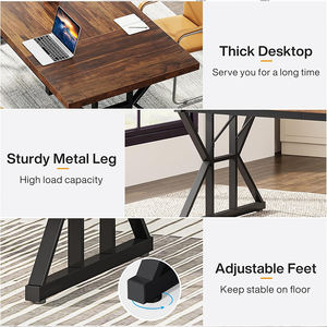 Ofis ve okul seminer eğitim toplantı odası için Modern lüks endüstriyel tasarım dikdörtgen konferans masası ahşap mobilya - Product Image 3