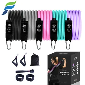 YETFUL Custom Logo Color Eco Friendly Gym Fitness Equipment Adjustable Resistance Band Set