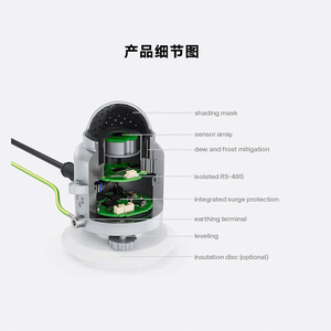 เครื่องวัดรังสี Hukx SRD100-D1 ของดัตช์ สายเคเบิลยาว 3 เมตร ระบบทำความร้อนอัตโนมัติ สำหรับการวิจัยพลังงานแสงอาทิตย์ - Product Image 5