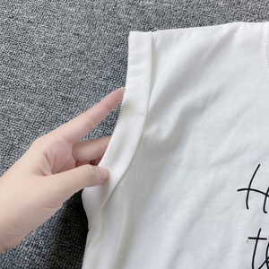 Camiseta corta personalizada para mujer y bebé, venta al por mayor, camiseta de manga corta de algodón de alta calidad, ajuste elástico, suministro de impresión de fábrica OEM - Product Image 1