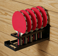 Support mural en métal pour 5 raquettes de tennis de table, présentoir de rangement pour raquettes de ping-pong pour magasins de détail et sites sportifs