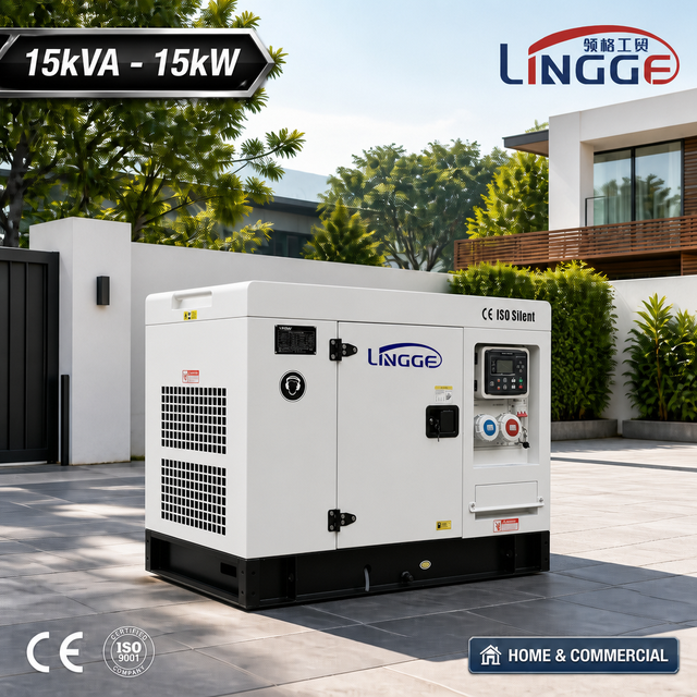 15kVA 15kW Silent Diesel Generator Set 3 Phase 240V 480V Single Phase Electric Genset for Home Commercial Backup Power