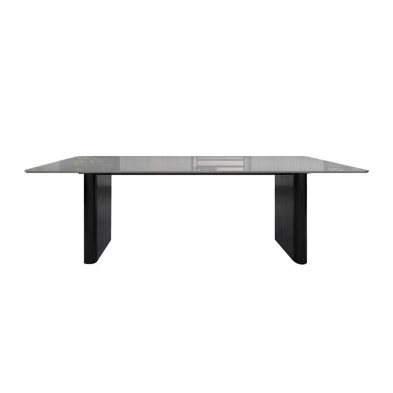 Italiano arte moderna design best-seller Marmoreio rock mesa de jantar aço inoxidável sala de jantar mesas set