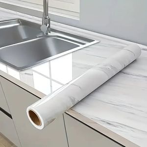 Papier peint auto-adhésif en marbre imperméable, papier peint à coller et à décoller pour comptoir de cuisine, meuble-lavabo de salle de bain - Product Image 4