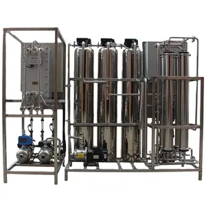 1 T/h 1000l/H R.o Waterfilter Totaal Roestvrij Staal 1 Stage + Edi Waterbehandelingsmachine.