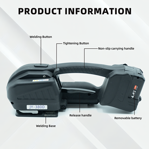 JY-380D Herramienta Flejadora Eléctrica Inalámbrica Doble Batería 4.0Ah 400-3200N 14mm <span class=keywords><strong>Fleje</strong></span> PP PET Logo Personalizado - Product Image 3