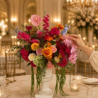 Nouvelle Conception de Haute Qualité, Décoration Florale Artificielle Durable en Soie Style Jardin pour Événements, Centre de Table de Mariage