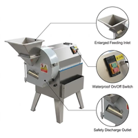 Commerciële roestvrijstalen automatische industriële multifunctionele snij-, schaaf- en blokjesmachine voor fruit en groenten