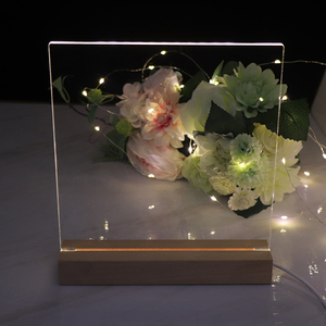 Lampe de <span class=keywords><strong>nuit</strong></span> créative personnalisée Bases de lampe en bois de plexiglas Acrylique transparent Lampe de vacances pour le bricolage - Product Image 4
