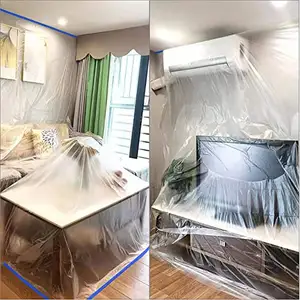 Pre-Tape Drop Window Paper Protective 1100Mm Protection Cover Drape Pre-Taped Carpet Masking Film