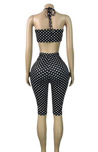 Nuovo Set Due Pezzi da Donna 2026: Top Sexy con Bretelle e Stampa a Pois alla <span class=keywords><strong>Moda</strong></span> - Product Image 5