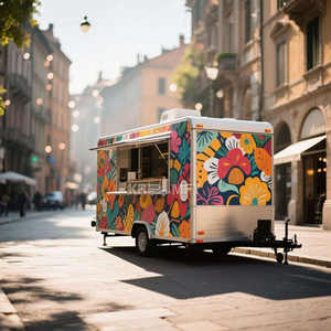 Remolque Personalizado 2025 para Venta de Comida, Hot Dogs, Hamburguesas, Pasteles, Carrito de Café para Parques y Calles - Product Image 3