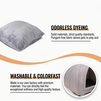 Lit animal semi ferme dome maison chat chaud nid chien lavable lavage machine coton respirant interieur chats et petits chiens