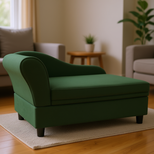 Canapé-lit vert pour animaux de compagnie avec rangement pour chats et petits chiens, velours rectangulaire, luxe, salon, toutes saisons, amovible et lavable - Product Image 2