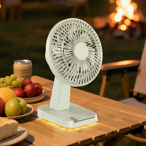 Ventilateur de bureau portable rechargeable 3600 mAh, oscillant, 4 vitesses, avec veilleuse et aromathérapie, pour camping et usage domestique - Product Image 4