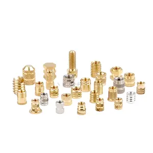 M2.5 M3 M4 M5 M6 M8 Brass aluminum male female self tapping slotted nut knurled heat staking threaded inserts nut for plastic