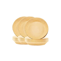 Papier sulfurisé épais pour friteuse à air - Qualité alimentaire, imperméable, écologique, jetable, résistant au four, anti-graisse, option pour la cuisson de gâteaux bruns