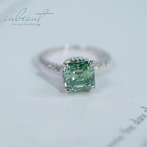 Серебряное 925, оригинальное кольцо из 2,5 карата, бриллиантовое тестовое кольцо из зеленого муассанита для свадебных украшений - Product Image 1