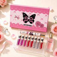 Coffret Cadeau Siyiping Huile à Lèvres Teintée 8 Couleurs Parfumée - Kit Repulpant Végétalien Hydratant Longue Durée Brillant pour Femmes