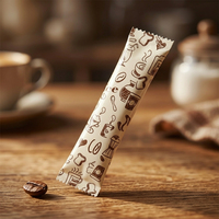 Sachet de café instantané en aluminium de qualité alimentaire, sachet individuel de café en poudre à scellage central, pochette d'emballage à déchirure dentelée