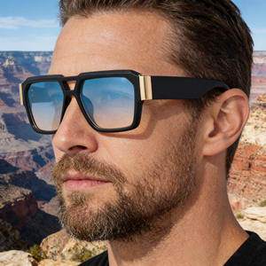 Lunettes de soleil pour homme Cy-98473, monture large noire en PC, protection UV400, protection solaire extérieure, transmission de classe 2 - Product Image 2