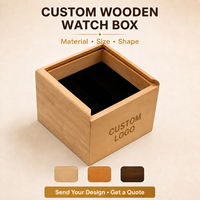 Boîte à montre en bois de pin personnalisée en gros avec couvercle coulissant, insert en velours noir, logo OEM