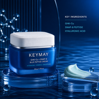 Krim Wajah Peptida Biru GHK-Cu SNAP-8 Label Pribadi untuk Asam Hialuronat Ceramide Melembapkan Mengencangkan Halus Tidak Lengket OEM ODM