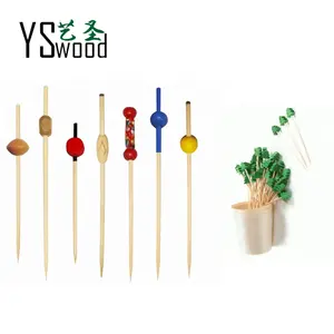 Bamboo Floral Skewers Party Dessert Fruit Sticks Colorful Sharp Lot of Designs Craft Skewers