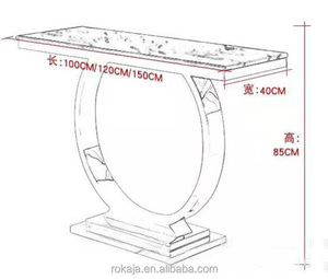 โต๊ะคอนโซลหินอ่อนแบบเรียบง่ายห่วงเท้าสแตนเลสสตีลสีทองหรูหราขนาดเล็กโต๊ะทางเข้าโถงทางเดินเฟอร์นิเจอร์ห้องนั่งเล่น - Product Image 6