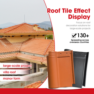 Venta al por mayor de fábrica, tejas de cerámica de una sola onda, tejas tradicionales de Villa antidecoloración, aluminio de terracota ignífugo para templo - Product Image 1