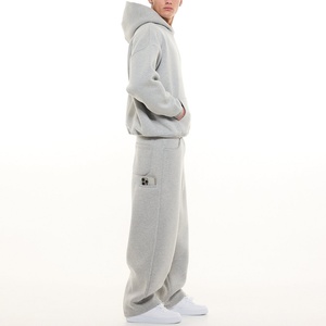 Pantalones Jogger para Hombre, Color Blanco Grisáceo, Bordados, Cintura Media, Tejido Grueso, Cintura Elástica, Cierre de Cremallera, Estilo Urbano - Product Image 5