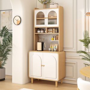 Aparador de Estilo Rústico en Color Crema, Mueble de Almacenamiento Multifuncional para Sala de Estar, Cocina, Comedor, Vinoteca - Product Image 1